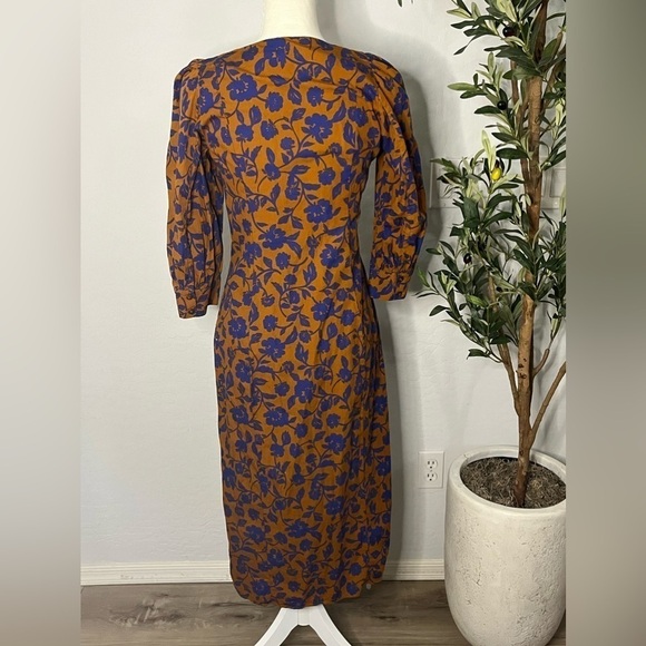 Zara Floral Printed Poplin Midi Dress - Picture 5 of 8